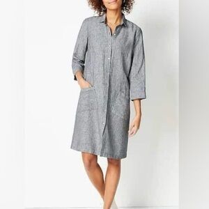 J.Jill Love Linen Striped Shirt Dress